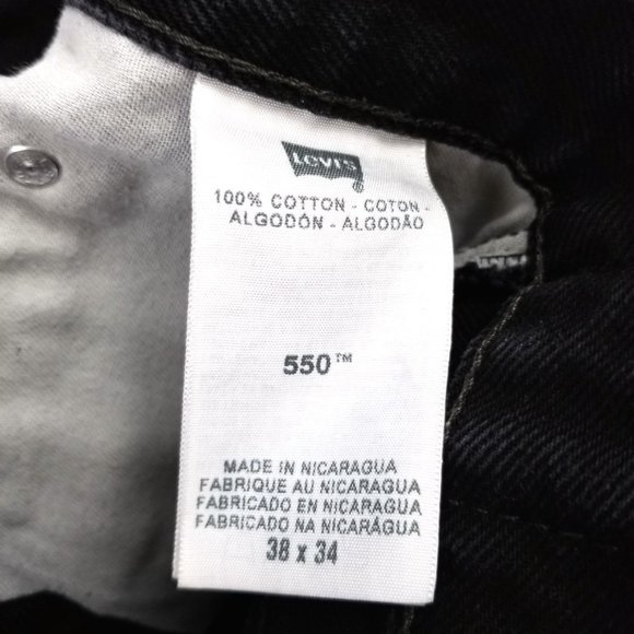 Levi's | 550 Relaxed Fit Black Denim Jeans 38x34 - Picture 5 of 8